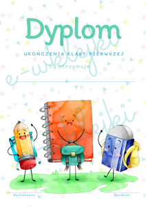 Dyplom i wklejka do książki - zestaw nr 2