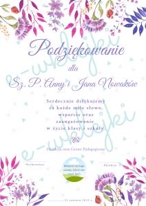 Podziękowanie dla rodziców do edycji - zestaw nr 6