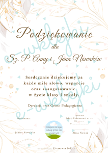 Podziękowanie dla rodziców do edycji - zestaw nr 8