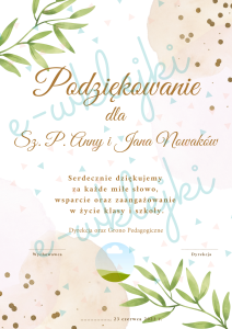 Podziękowanie dla rodziców do edycji - zestaw nr 11