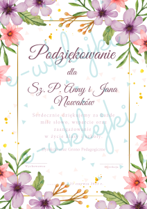 Podziękowanie dla rodziców do edycji - zestaw nr 13