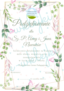 Podziękowanie dla rodziców do edycji - zestaw nr 14