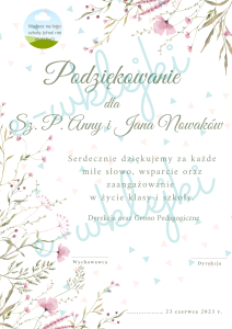 Podziękowanie dla rodziców do edycji - zestaw nr 15