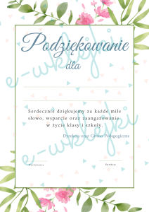 Podziękowanie dla rodziców - zestaw nr 1